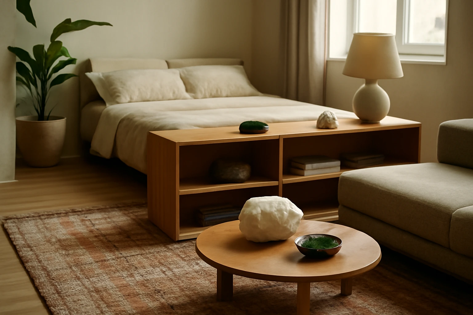 Căn hộ nhỏ: phân vùng không gian mà không cần xây tường